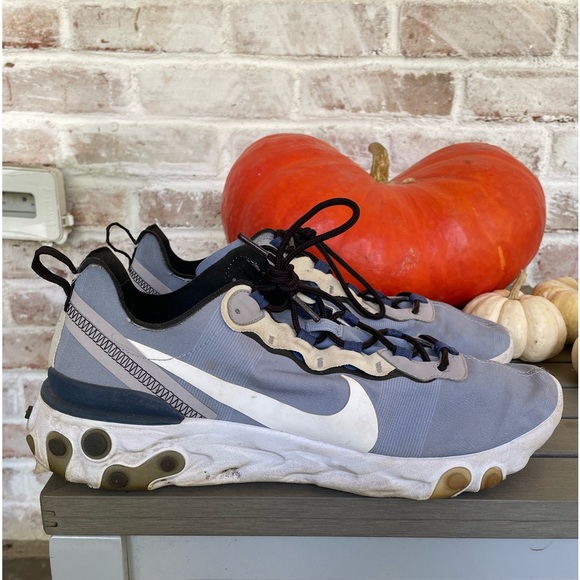 2019 Nike React Element 55 Indigo
Fog Blue White Sneakers US Mens 11 - Picture 5 of 8